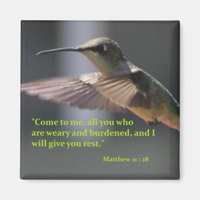 Magnet med hummingbird - ge vilar du (Framsidan)