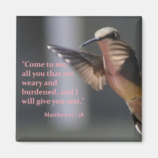 Magnet med hummingbird - vila i Herren