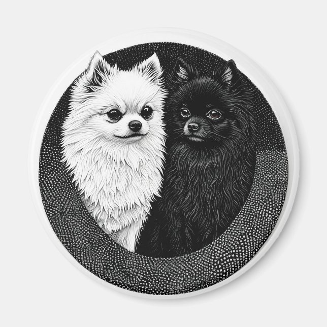 Magnet med japansk spitz hund för hundälskare pres (Framsidan)