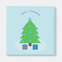 Magnet med Julgran och gåvor