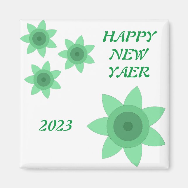 Magnet med kreativ konst av blomma (Framsidan)