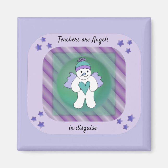 Magnet med lärare snöängel som säger (Framsidan)