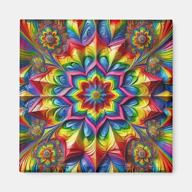 Magnet med LGBTQ Färg Design (Framsidan)