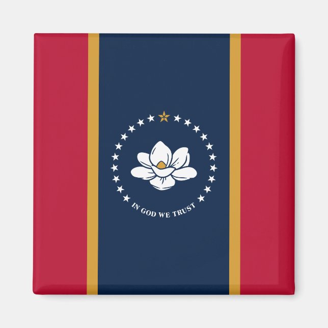Magnet med Mississippis flagga (Framsidan)