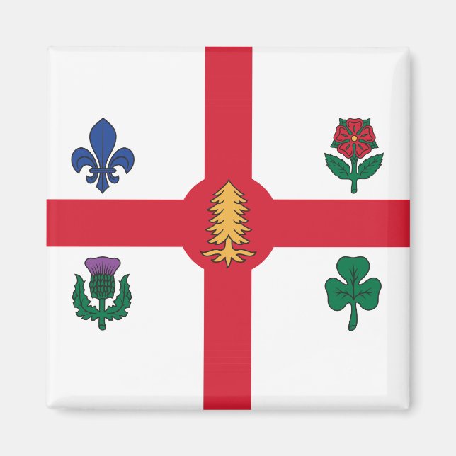Magnet med Montréals flagga, Kanada (Framsidan)