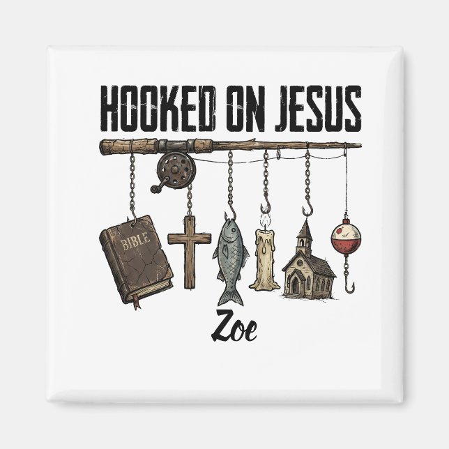 Magnet med personlig text - Krogen på Jesus (Framsidan)
