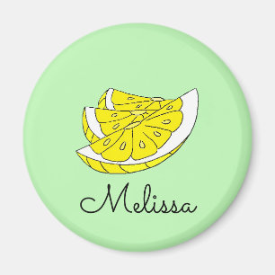 Magnet med rolig citronskivadesign