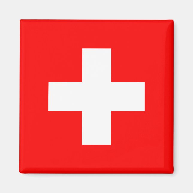 Magnet med Schweiz Flagga (Framsidan)