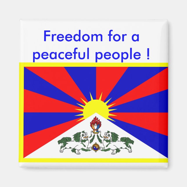 Magnet med Tibet flagga (Framsidan)