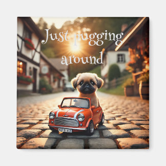 Magnet mit Mops und Mini Morris