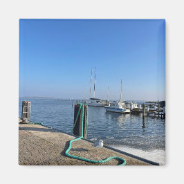 Magnet mit Möwe am Hafenufer