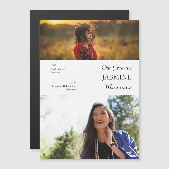 Magnet Modern Sen & Now Studenten-meddelande (Fram/baksida)