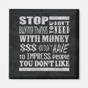 Magnet Money Motivational Quote Square