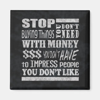 Magnet Money Motivational Quote Square