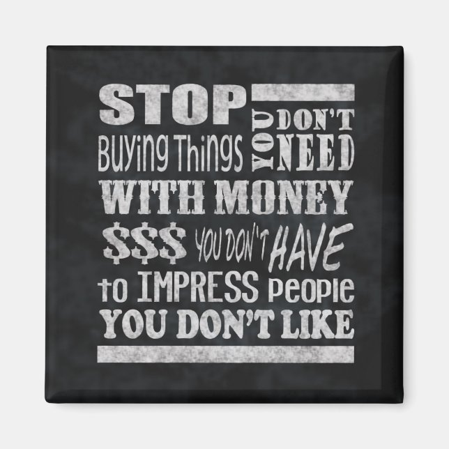 Magnet Money Motivational Quote Square (Framsidan)