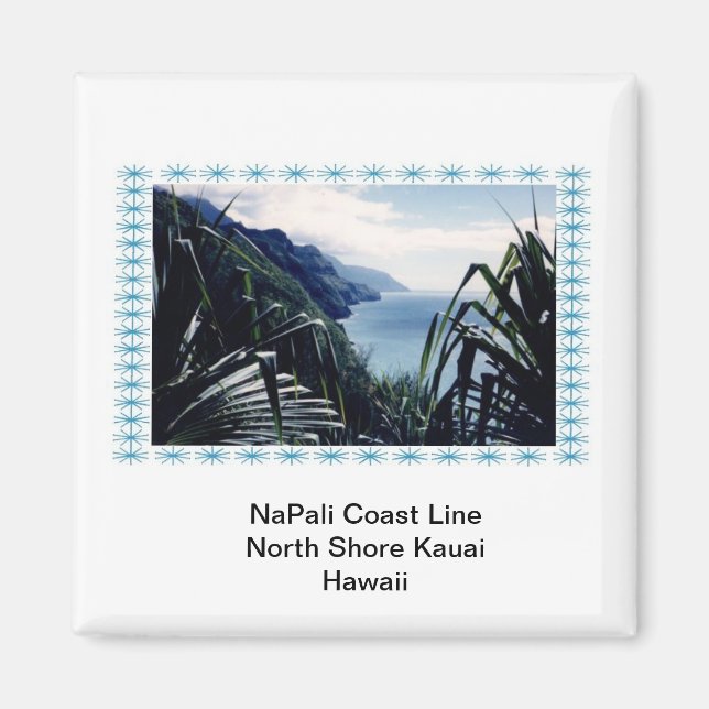Magnet-NaPali Kusten Line, Kauai, Hawaii Magnet (Framsidan)