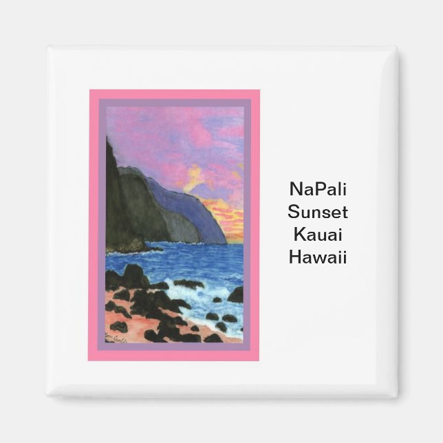 Magnet-NaPali Sunset, Kauai, Hawaii Magnet (Framsidan)