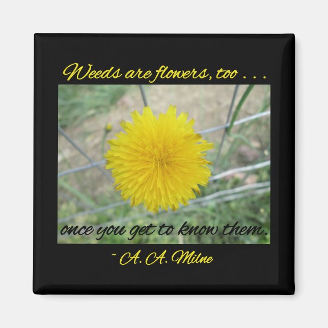 Magnet - Ogräs är blommor (Framsidan)