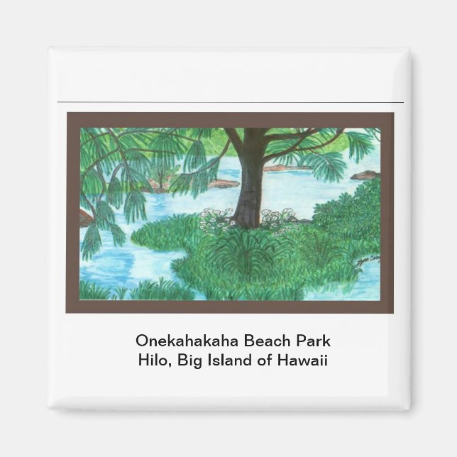 Magnet-Onekahakaha Beach Park Hilo Magnet (Framsidan)