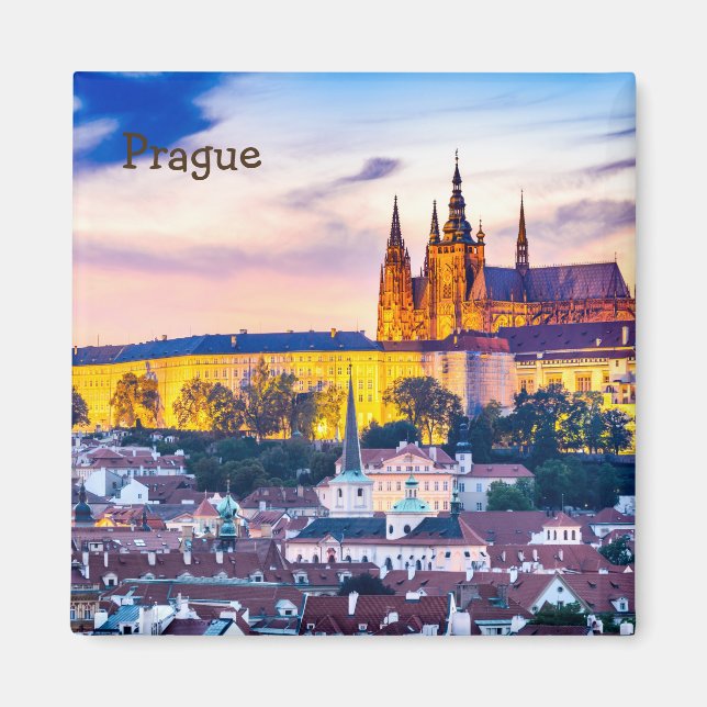Magnet Prag med 2 tum kvadrat (Framsidan)