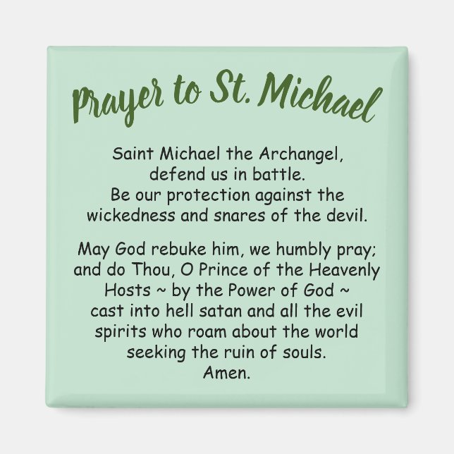 Magnet Prayer till Saint Michael, Archangel Favor (Framsidan)