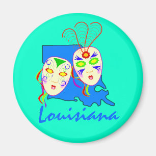 Magnet ~ Promote Louisiana State Karta & Mardi Gra