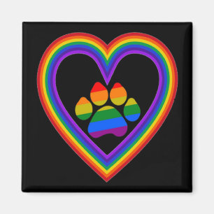 Magnet Rainbow Heart med Tass