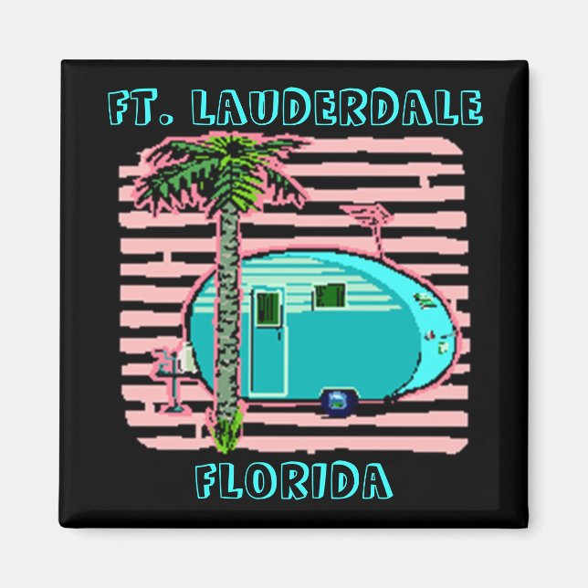 MAGNET-RETRO CAMPING IN CANNED-HAM STIL TRAILER! MAGNET (Framsidan)