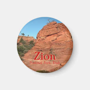 Magnet: Röd sten i Zion (runda) Magnet
