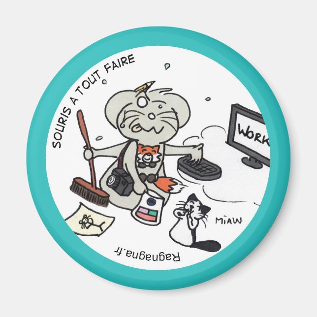 Magnet rond "Souris à tout faire" (Framsidan)