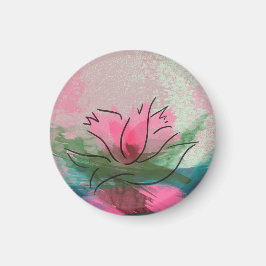 Magnet, Rosa Blommmålning Magnet
