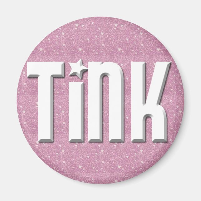 Magnet - Rosa Hearts in White (Framsidan)