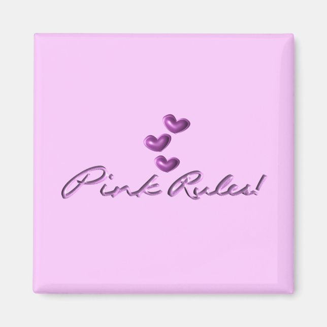 Magnet - Rosa Regler 3 Hjärter (Framsidan)