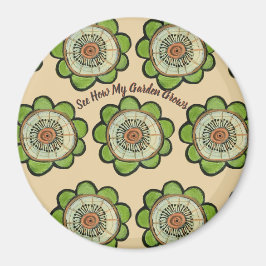 Magnet Round - Se hur min Garden växer