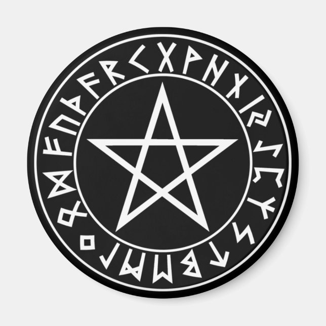 magnet Rune Pentacle på Blk (Framsidan)