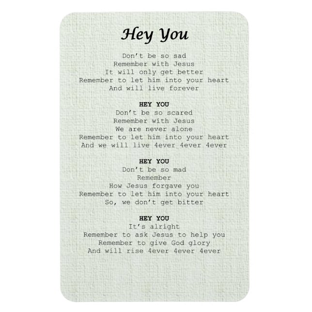 magnet sheet-Hey you - (Vertikal)