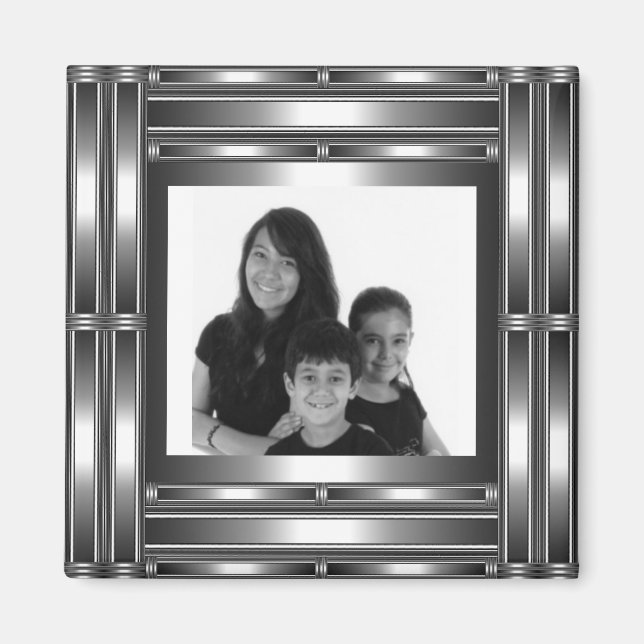 Magnet Silver Krom Lägg Till Ditt Foto (Framsidan)