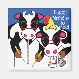 Magnet Square Grattis på födelsedagen till Moo!
