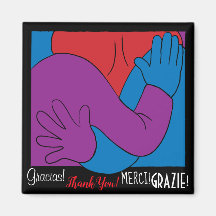Magnet Square Tack och Merci