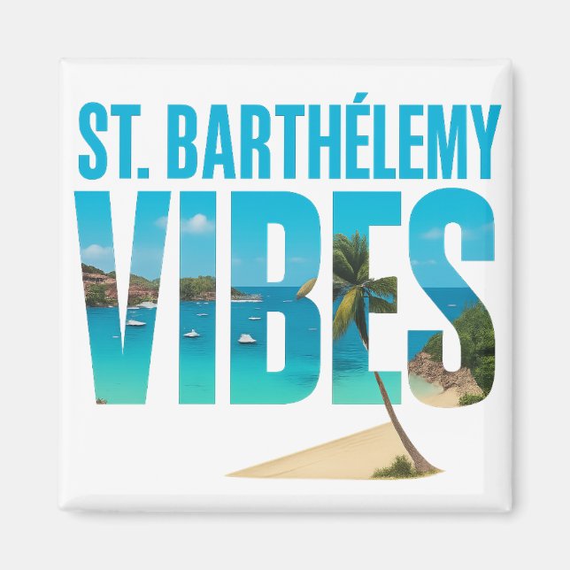 Magnet St. Barthélemy Vibes | Souvenir tropical (Framsidan)