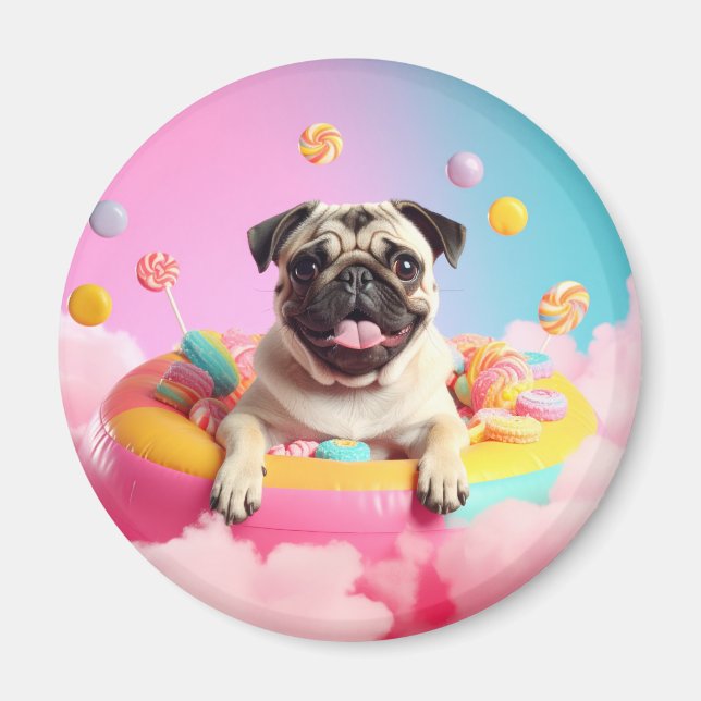 Magnet – Süßer glücklicher Mops  (Framsidan)