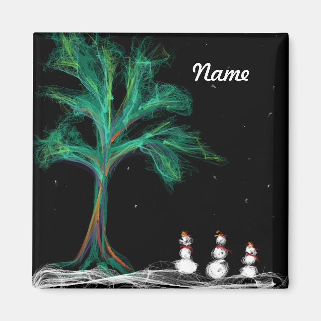 Magnet Träd + Smowmen (Framsidan)