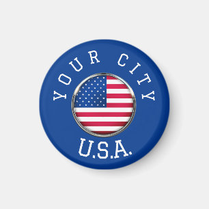 Magnet - USA Personlig - lägg till din stad Namn
