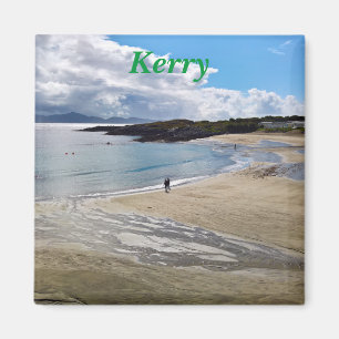 Magnet: Vackra stranden med blå himmel.Irland Magnet