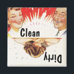 Magnet ~ Vintage Retro Roligt Clean Dirty Dishwash<br><div class="desc">Magnet Design med roligtens återdesign för diskmaskinen är ren och smutsig är gråtande! Underbar roligt som gåva och användbar också! Med alternativet CUSTOMIZE IT kan du ändra teckensnittet stil och teckensnittet storlekt. Njut av livet och tack för besöket!</div>