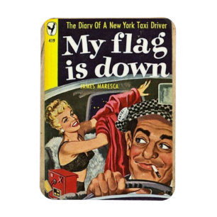 Magnet vintage-Stil "Min Flagga är nere"
