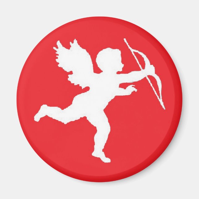 Magnet White Cupid på Red (Framsidan)