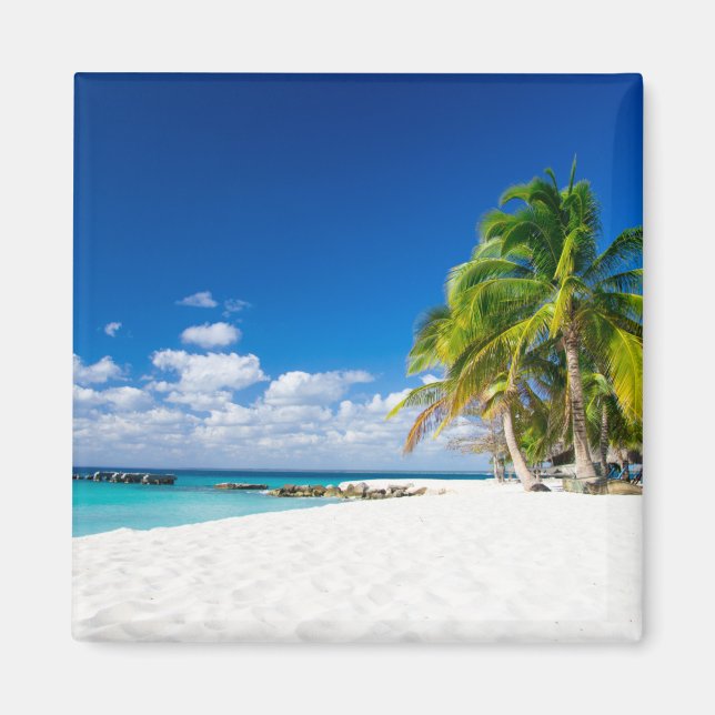 Magnet White sand.Turcos vatten.Helgdag-minnen (Framsidan)