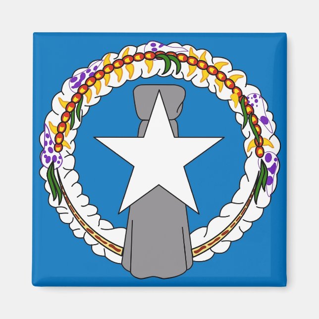 Magnet with Flagga Northern Mariana Islands - USA (Framsidan)