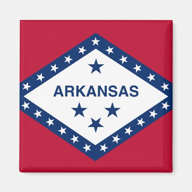 Magnet with Flagga of Arkansas State - USA (Framsidan)